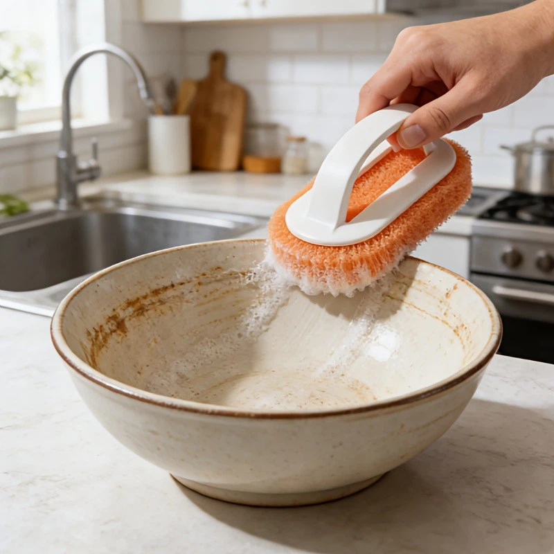 Kitchen Sponge Scrub Brush With Handle factory