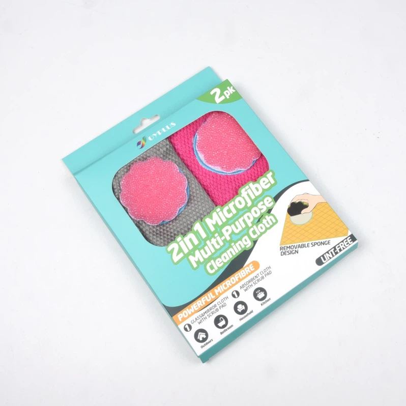 Microfiber Cloth And Sponge Cleaning Set